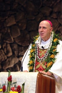 Bishop Larry Silva celebrates Mass at Star of the Sea Church, Nov. 23.